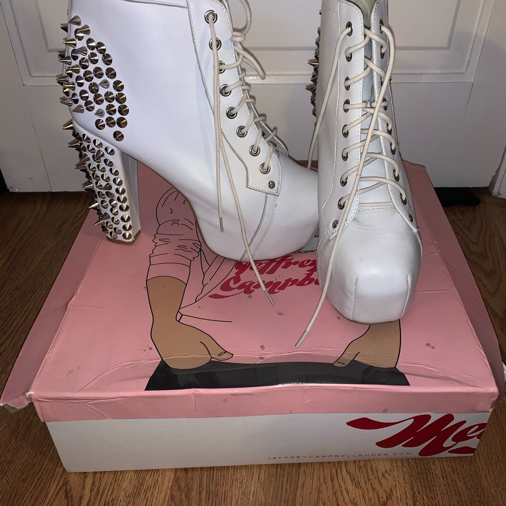 White spiked Jeffrey Campbell litas